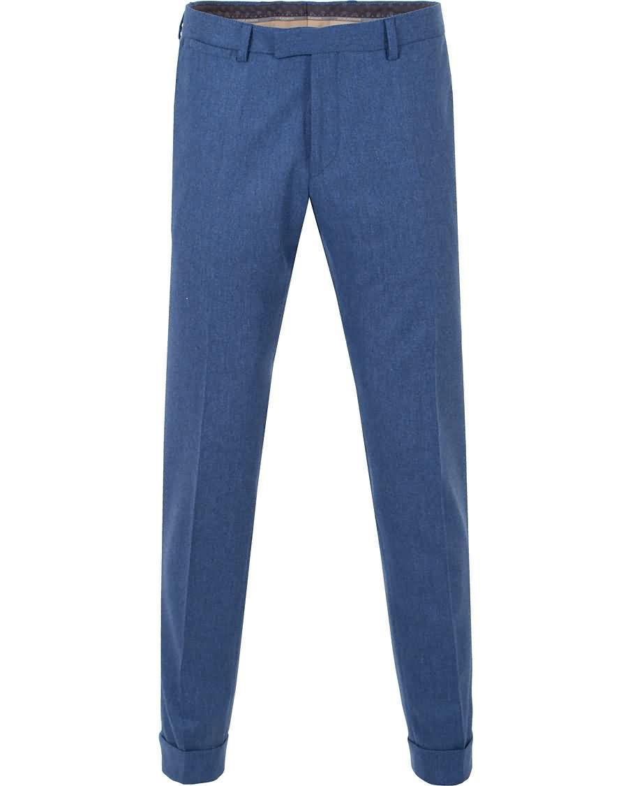 oscar jacobson dean turn up flannel trousers light blue På Salg For Engros b9rvx